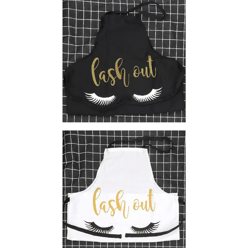 New Polyster Cotton Eyelash Apron Soft Easy Cleaning Lash Extension Apron Printed Cooking Aprons Women Girls