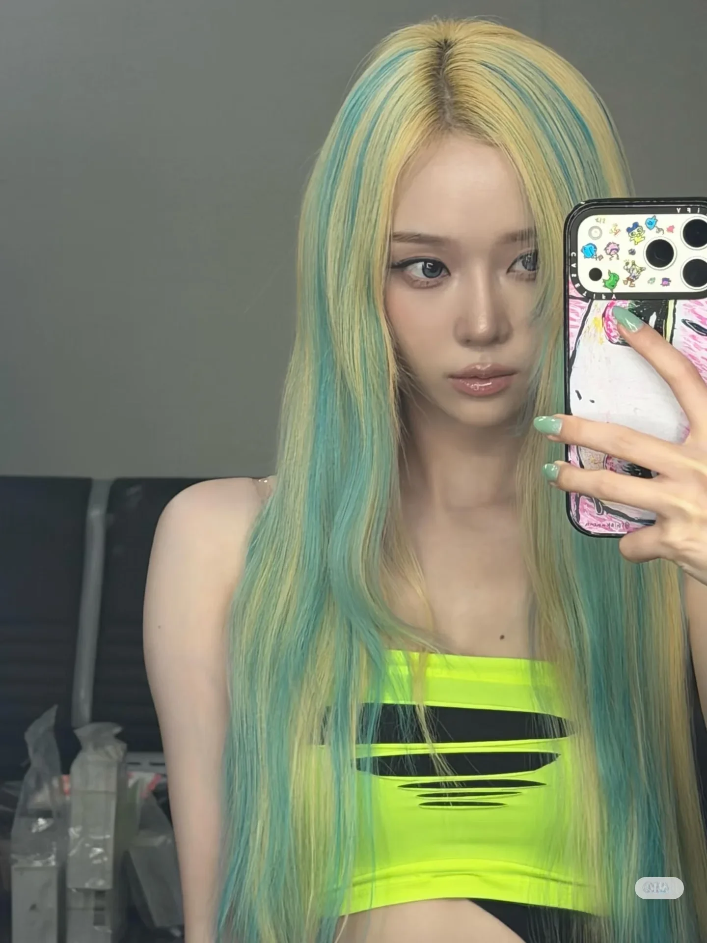 Ning Art Green Tube Top Sexy Spicy Girl Style Shoulder Bared Dance Performance Clothing Cotton Material Spring Season