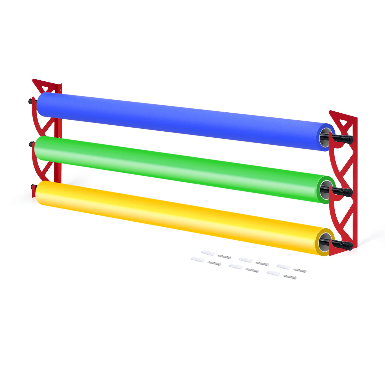 FOSHIO 3-Roll/7-Roll Large Spacing Metal Film Racks Aluminum Car Protection Film Holder Stand with 180cm Extended Support Rods