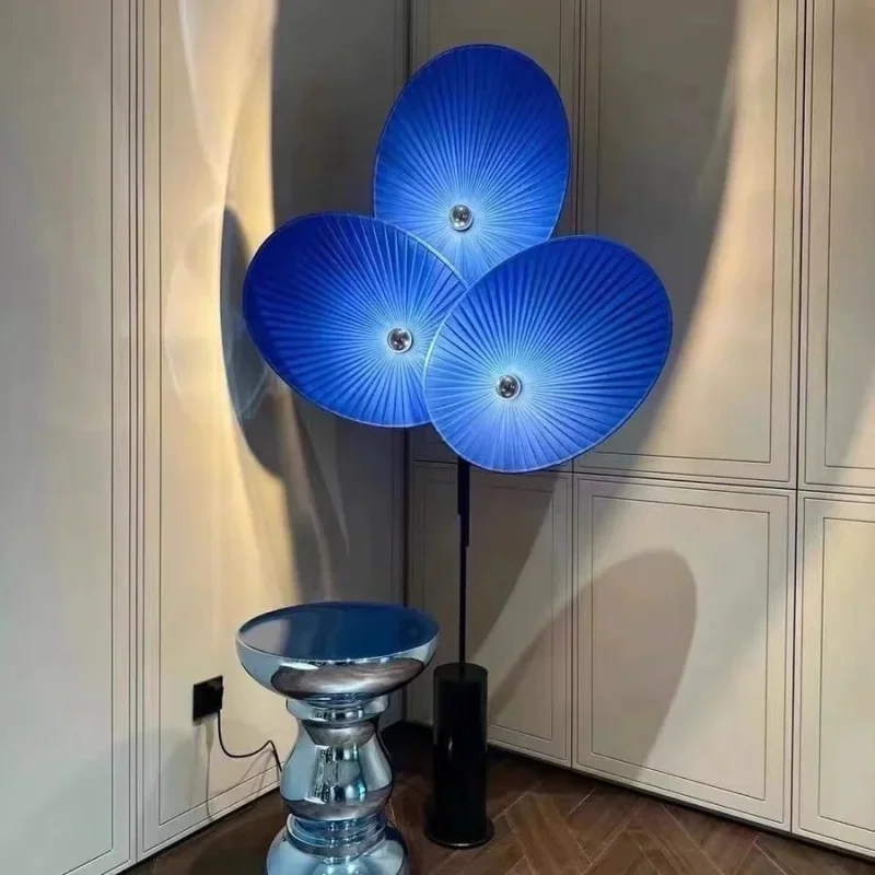 

Nordic Designer Iron Base LED Floor Lamps Fabric Lampshade Living Room Hotel Homestay Study Creative Personality Standing Light