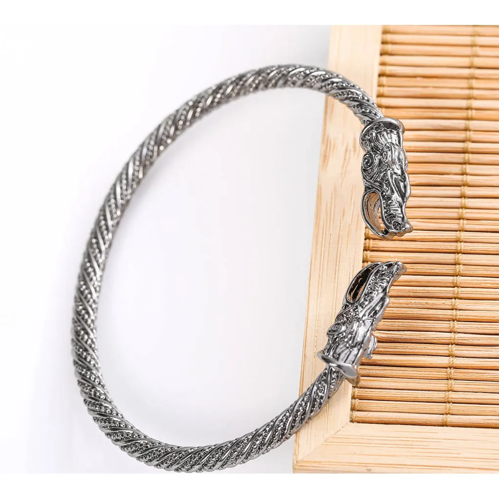 Alloy Man Bracelet Portable Open End Electroplated Anti-rust Bangle Jewelry image 2