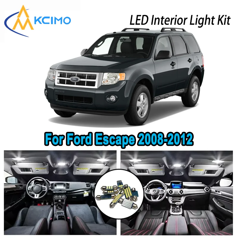 

For Ford Escape 2008-2012 2009 2010 2011 2012 Premium Bright LED Interior Dome Map Trunk Light Kit Car Led Lamps Canbus No Error