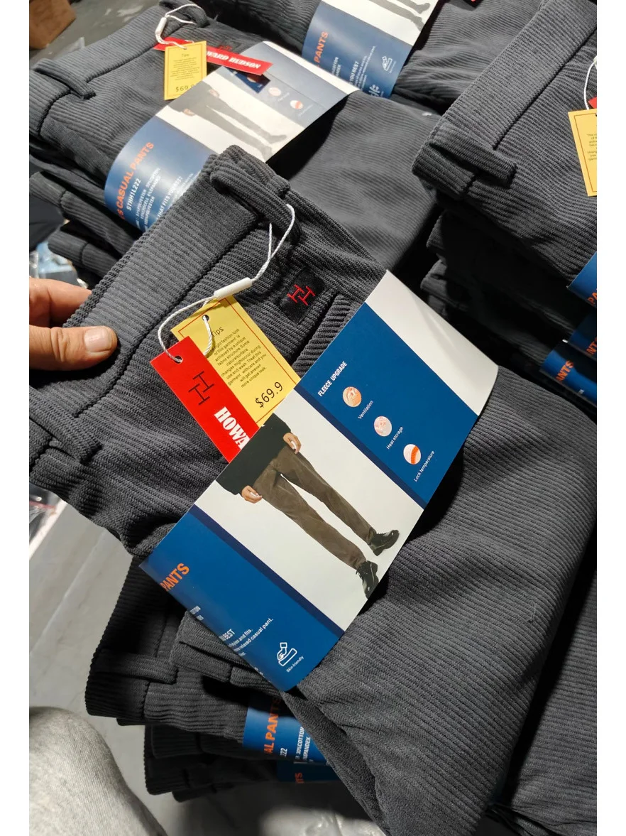 

Мужские вельветовые повседневные брюки Thiened, эластичные, удобные, для поездок на работу, зима, Новое поступление, прямые брюки из смеси хлопка