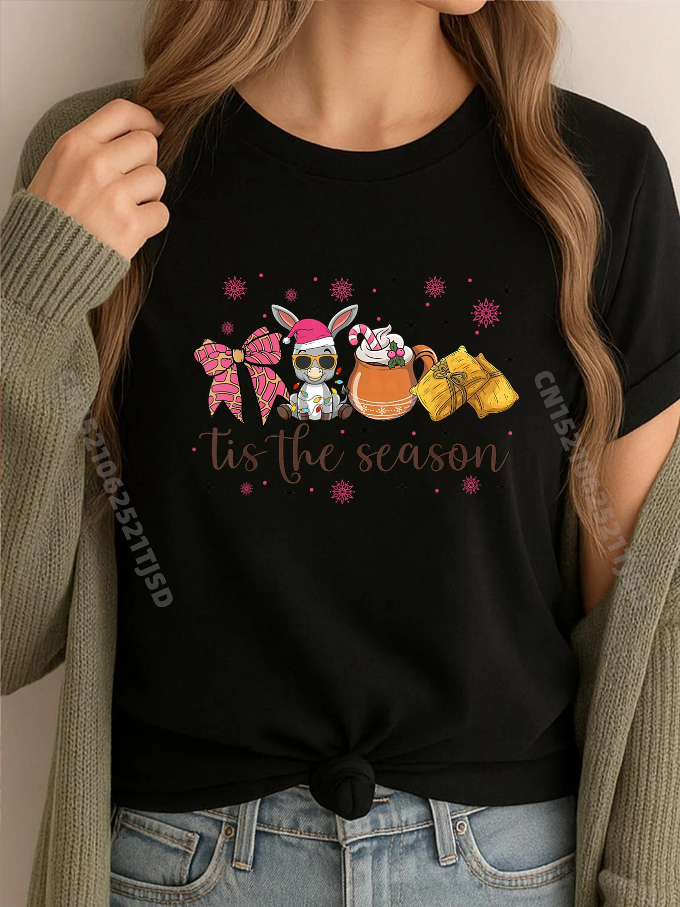 

Mexican Christmas Tis The Season Pink Spanish Christmas Camisas Basicas Hombre Oversized T Shirt Family