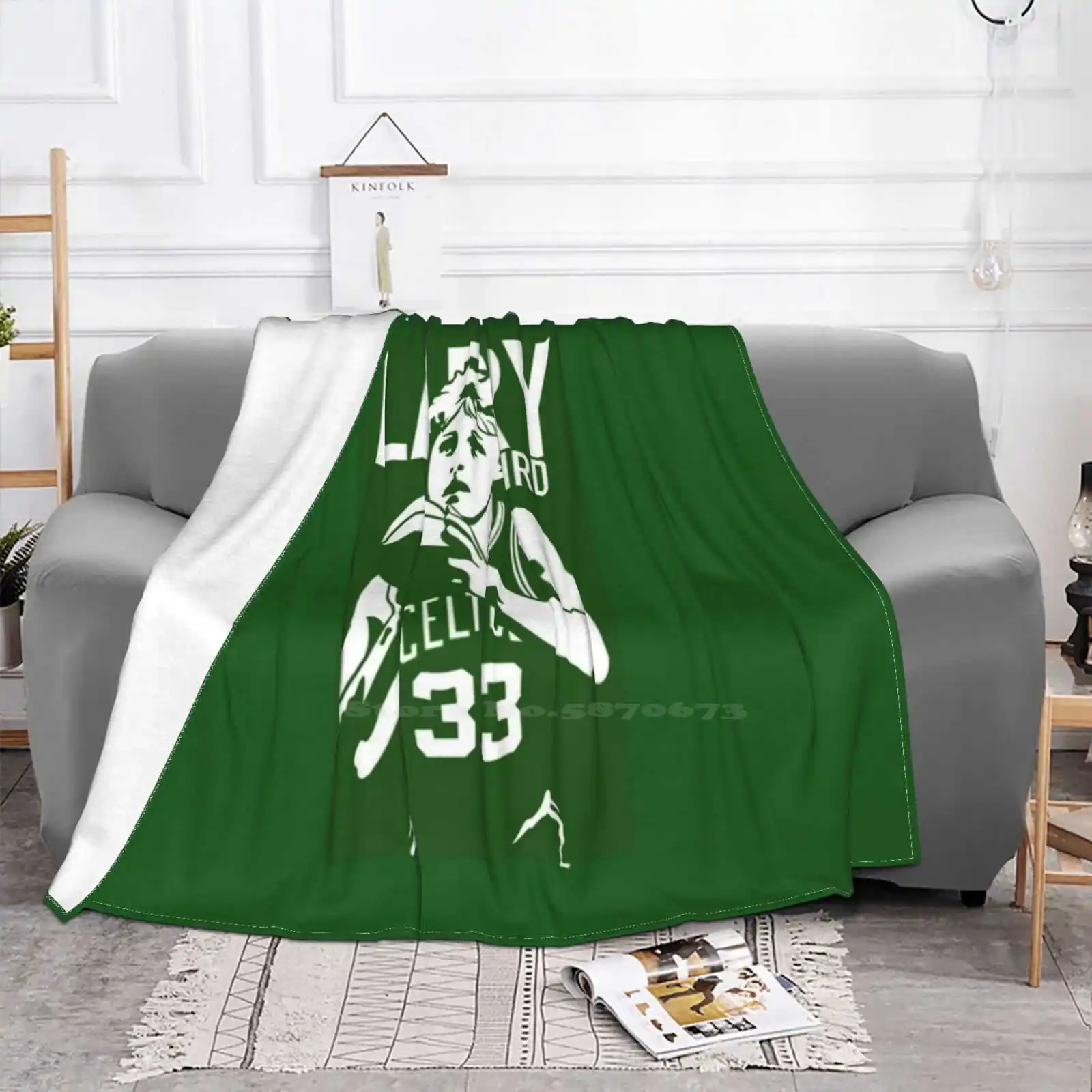 Larry Bird Fashion Soft Warm Flannel Blanket Basketball Larry Bird Sports Magic Johnson 33 Irish Larry Legend Michael Retro Big