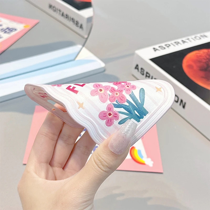 Pink Cute Flowers Photo Card Holder Design Idol Photo Sleeve Anti Lost Keychain Photocards Protector Case Student Meal Card