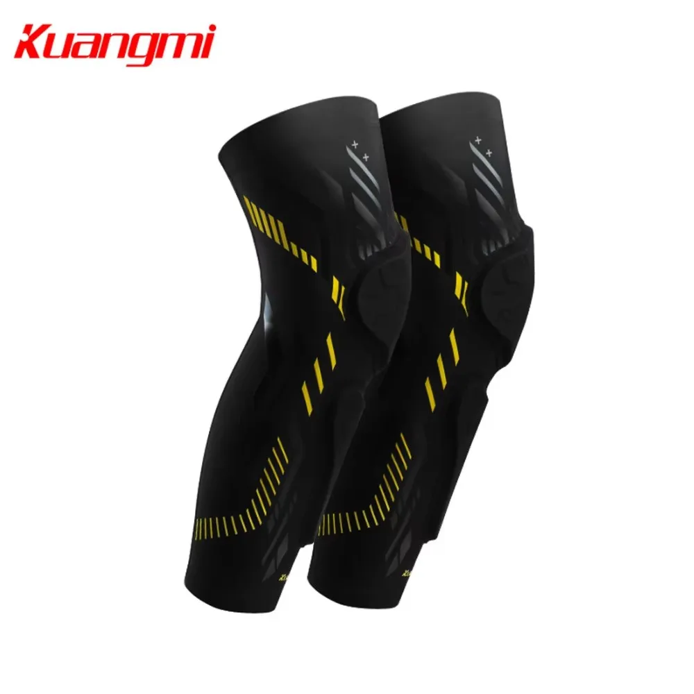 Kuangmi 1pair Knee Pads 4 Non-slip Strips Knee Brace Support Compression Crashproof Leg Sleeve Basketball Soccer Running Kneepad