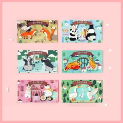 Pairs Iron On Embroidered Panda Goose Penguins Foxes Patches Clothes Bags DIY Applique Embroidery Parches with Card Packing