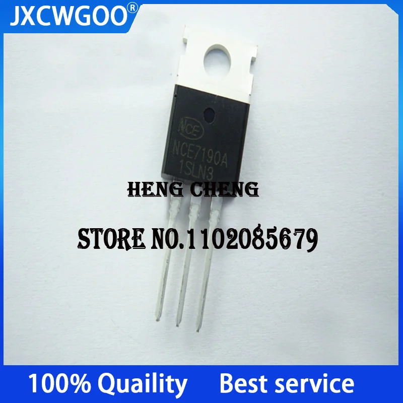 10PCS 100% New Original NCE7190A TO-220 Transistor de efeito de campo 71V 90A do canal N (MOSFET)