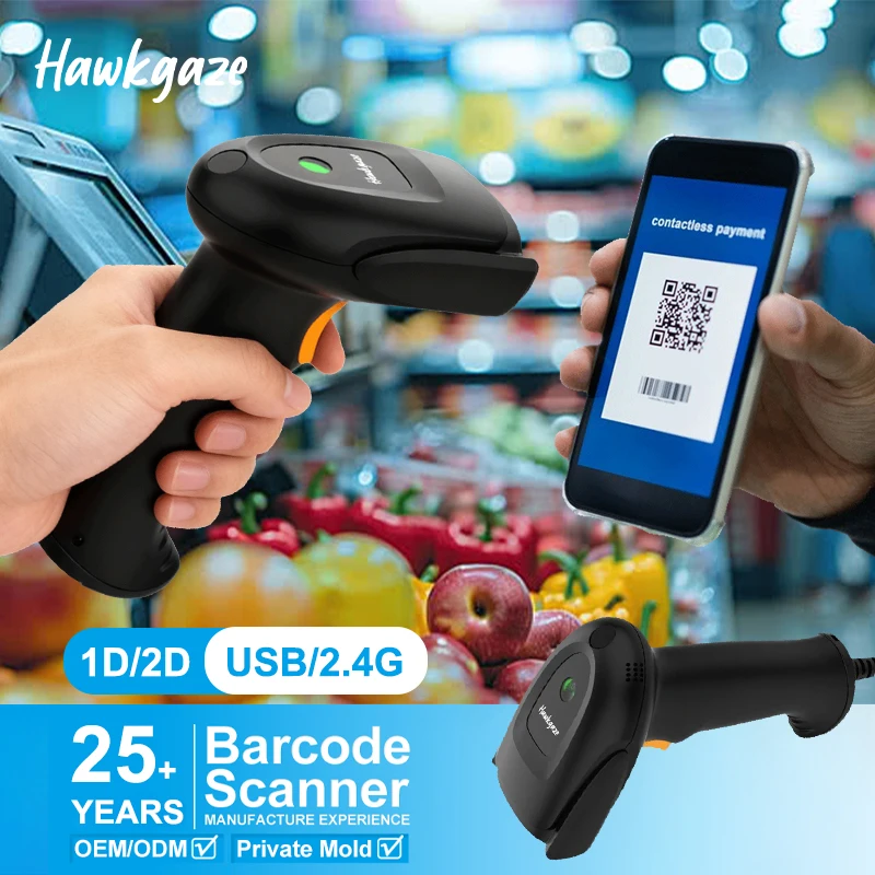 Barcode Scanner Factory Long Wireless Blue-tooth 1D 2D Qr Bar Code Reader Mobile Handheld Inventory Logistics Scanners
