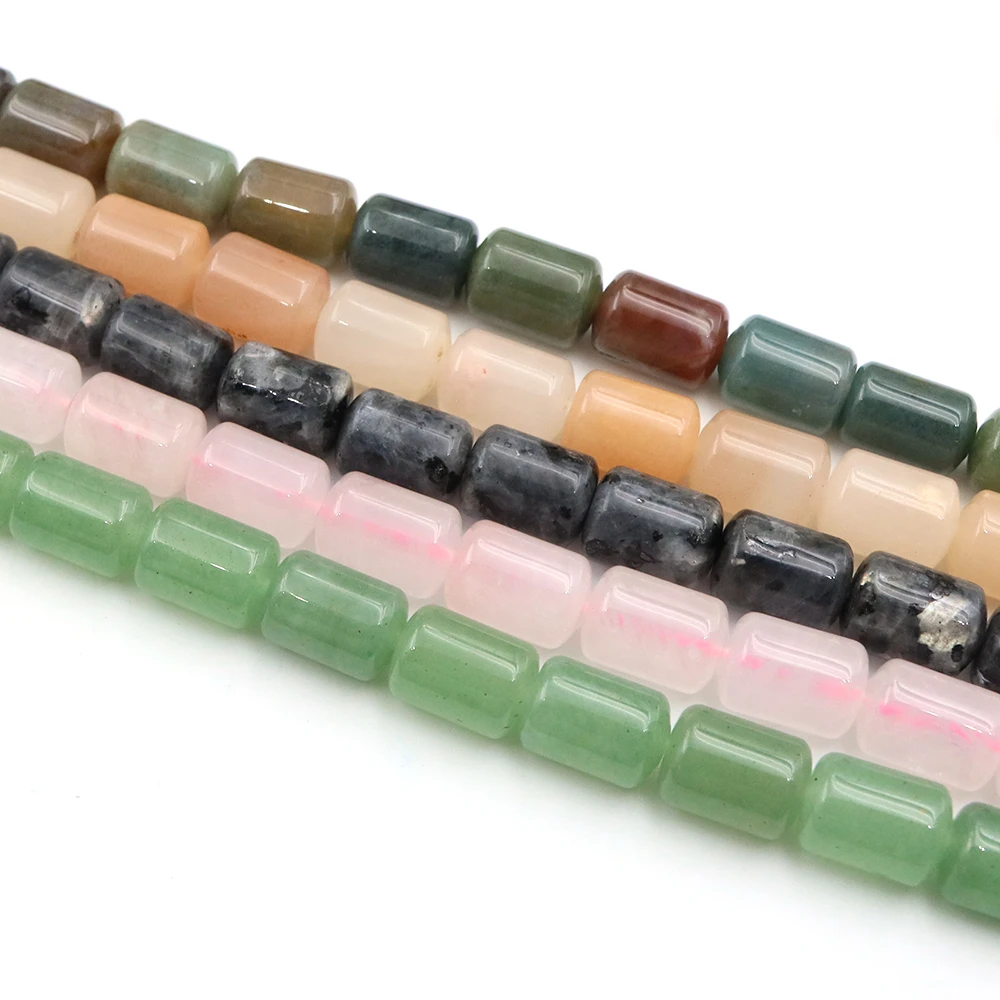 10x14mm Natural Stone Cylinder Beads Healing Crystal Chakra Reiki Gemstone Tube Spacer DIY Bracelet Necklace Jewelry Accessories view 3