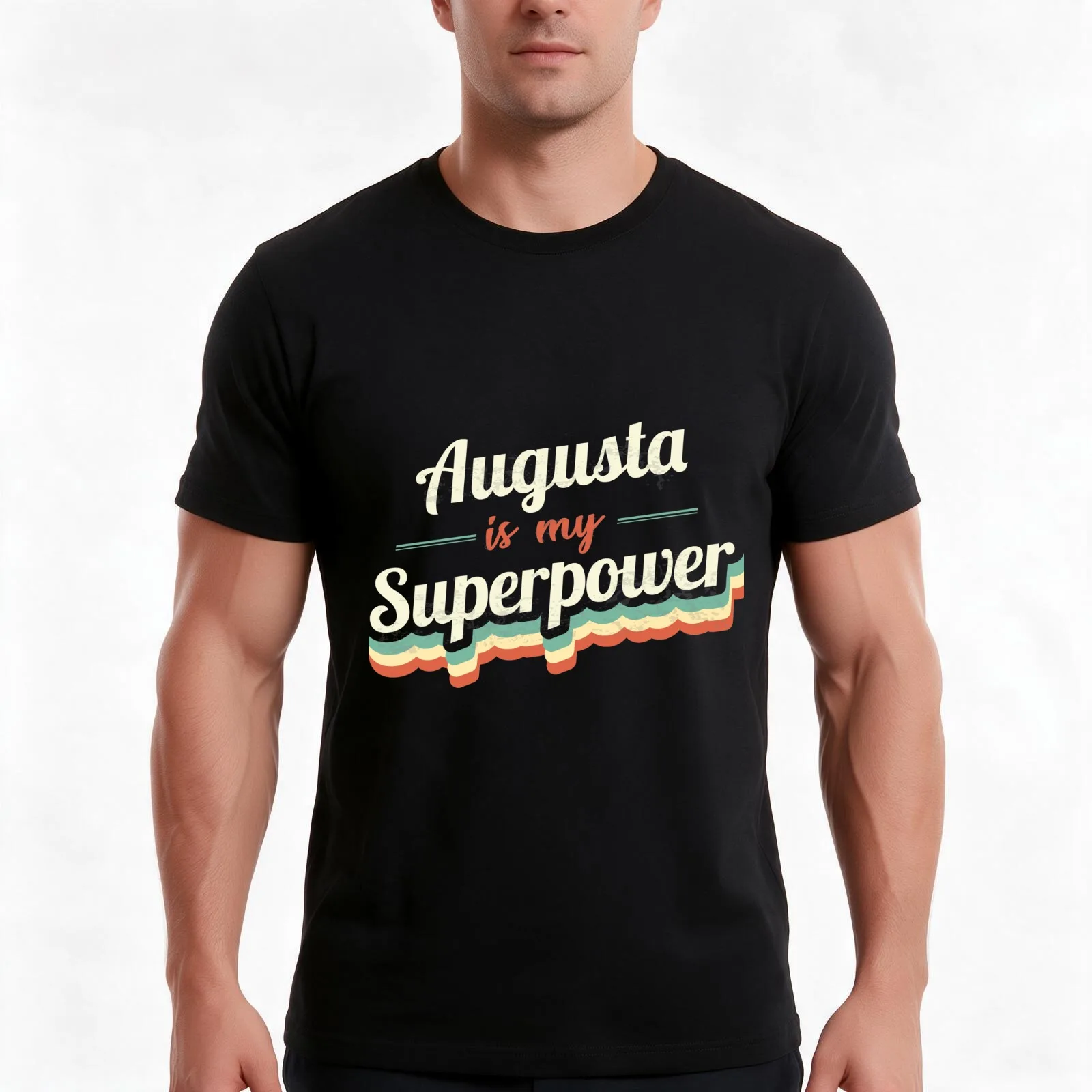 Vintage 70s 80s Style Augusta T-Shirt, Summer Casual Cotton Tee, Oversized Streetwear Tops, Vintage Graphic Print, 100% Cotton