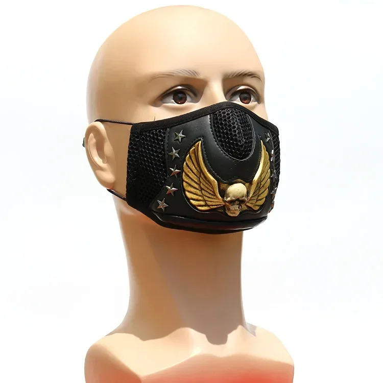 

Механические маски в стиле киберпанк на половину лица, маска на Хэллоуин, забавная креативная маска с заклепками, механическая маска, маска для косплея в стиле киберпанк