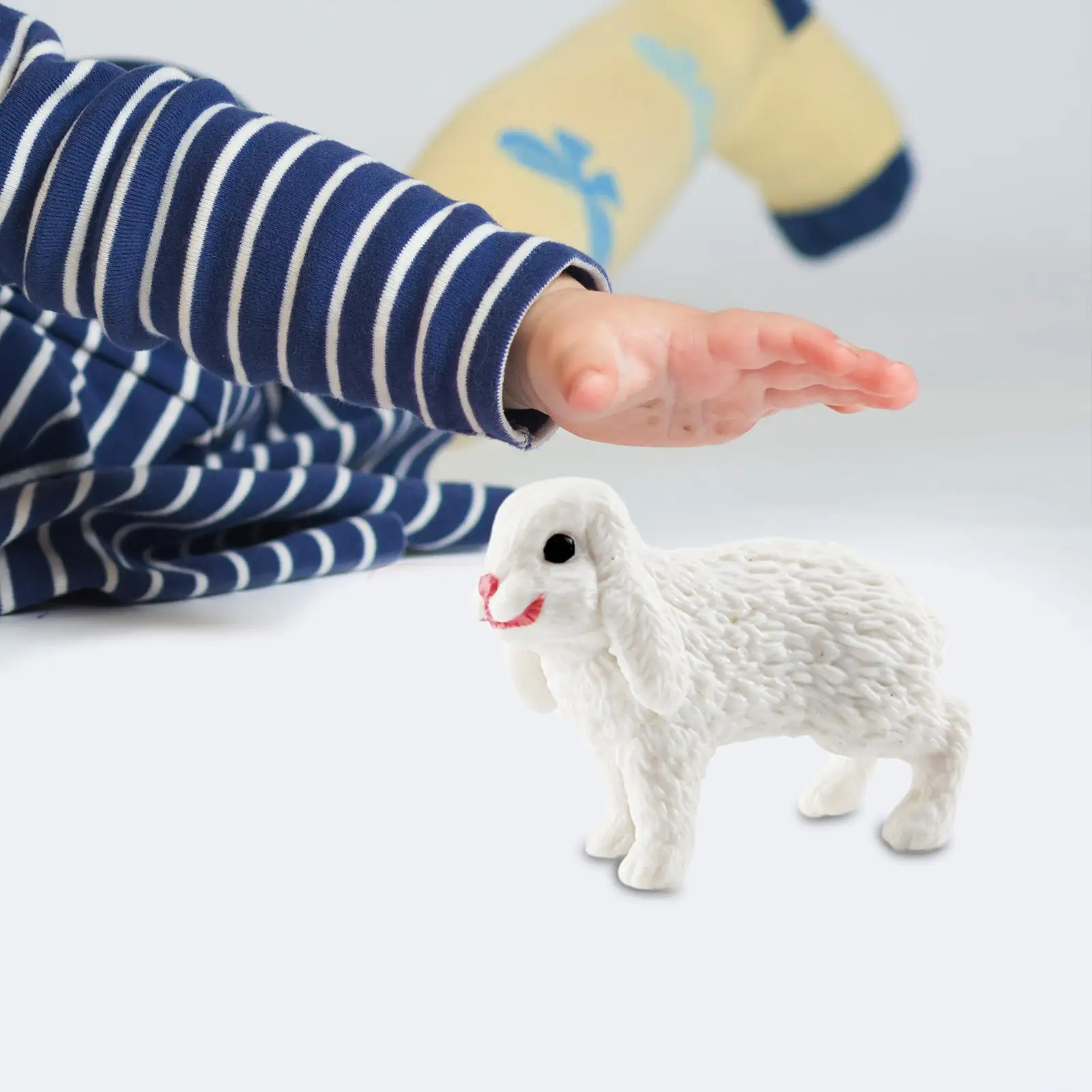 2xKonijn Beeldjes Voorschoolse Konijn Speelset Model voor Kerstcadeau Taart Topper Stijl D