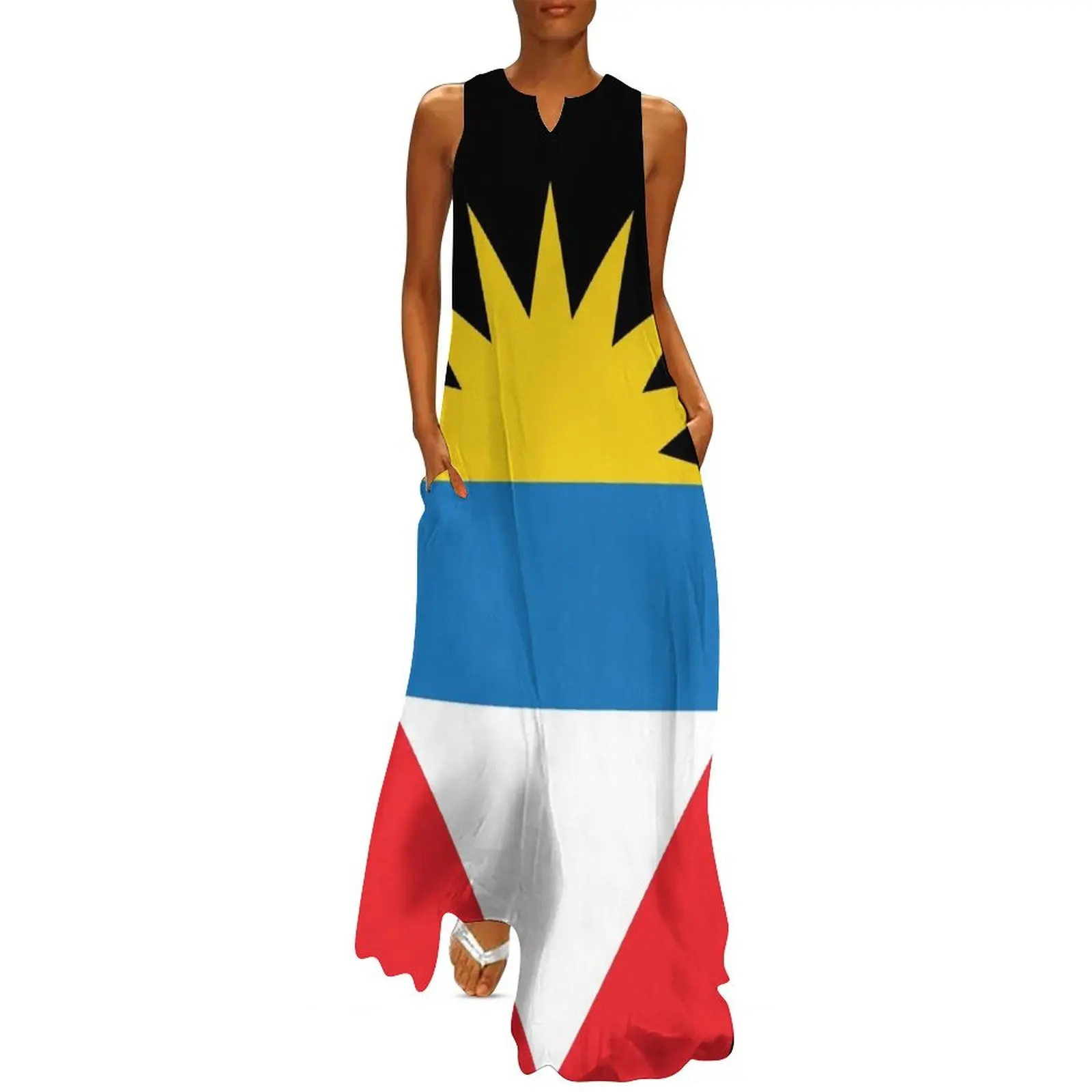 

Antigua and Barbuda National Flag Long Dress dresses for women Woman fashion summer dress Dress