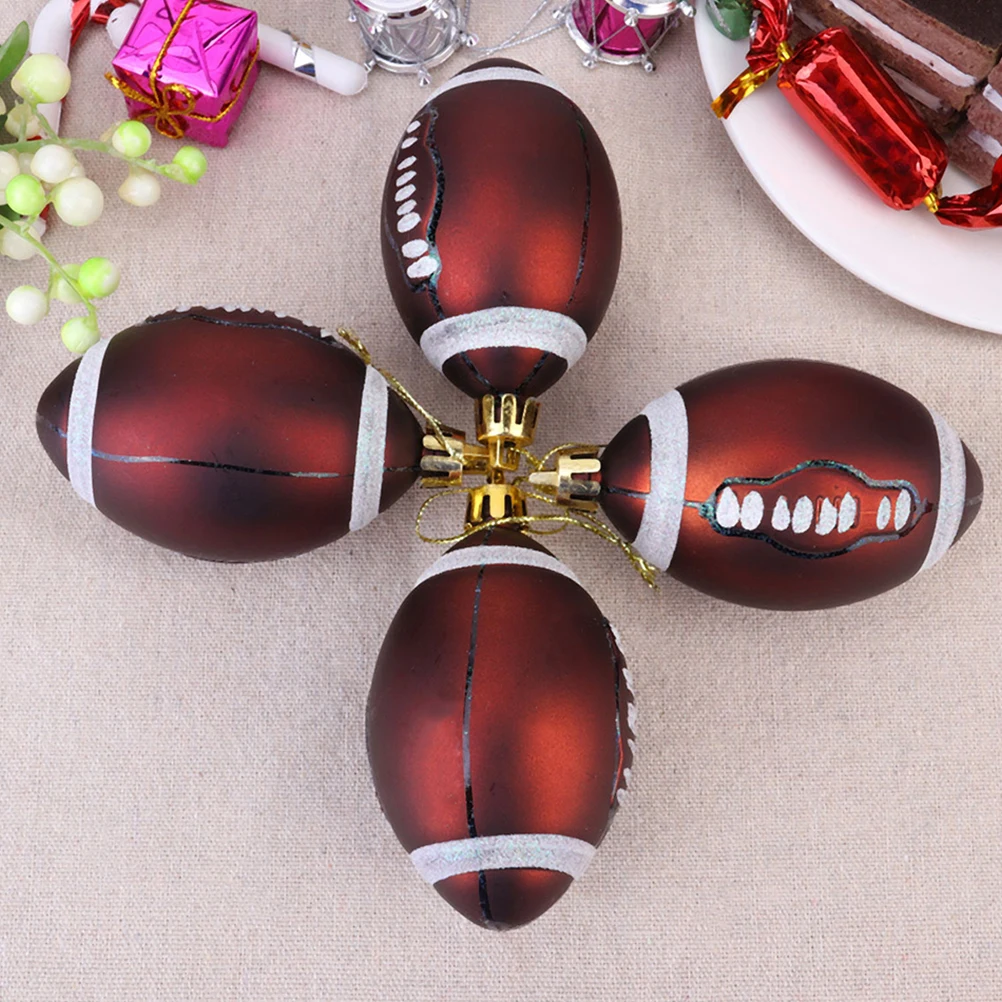 

12Pcs Christmas Tree Sports Themed Pendants Basketball Rugby Ball Hanging Decor Party Ornament Home Decoration
