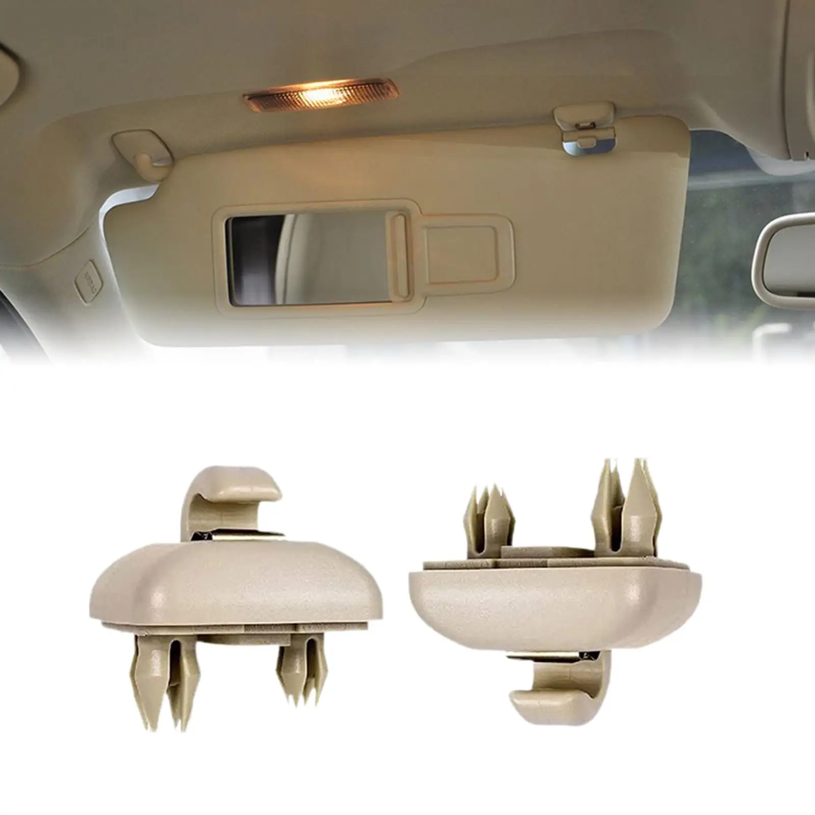 2 шт., зажимы-крючки для солнцезащитного козырька, бежевые 8E0857562A 8U0857562, простая установка для Audi A1 A3 S4 S5 TT RS3 RS4 RS5, аксессуары