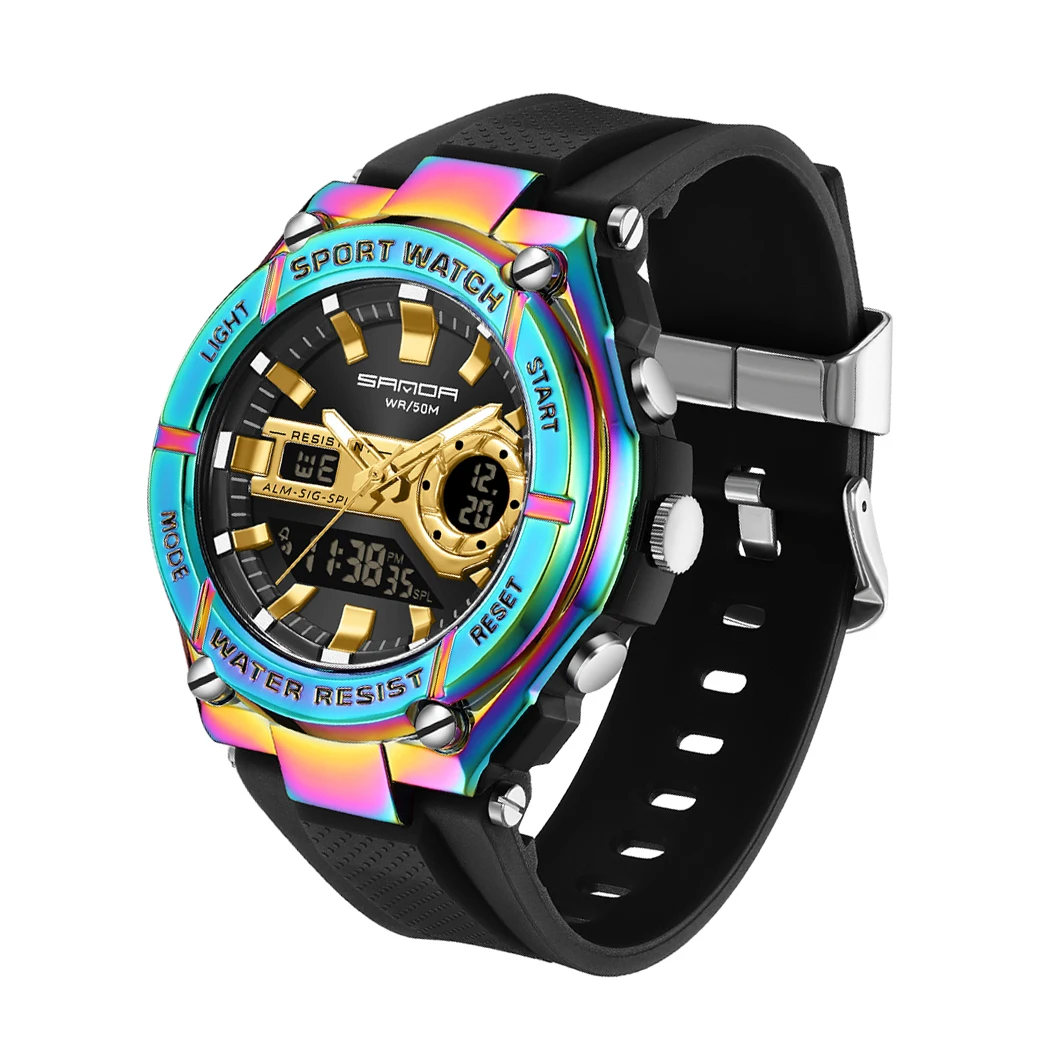 

SANDA 2022 New Men's Watches 50M Waterproof Quartz Wristwatch Sport Military LED Digital Watch for Male Relogios Masculino 3123