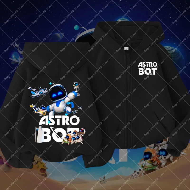 Astro Bot Children Zipper Hoodies Jacket Autumn Kids Anime Print Clothes Boy Casual Fashion Jackets Girl Cartoon Cute Coat Gift