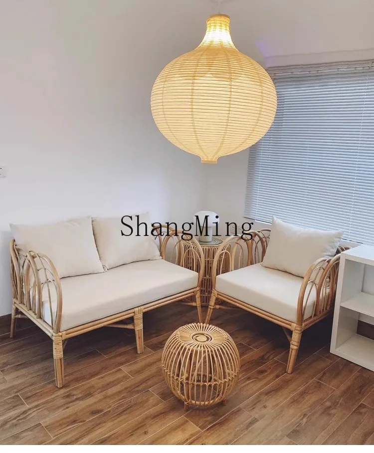 

FG wabi-sabi wind household small apartment simple handmade rattan sofa homestay rattan sofa