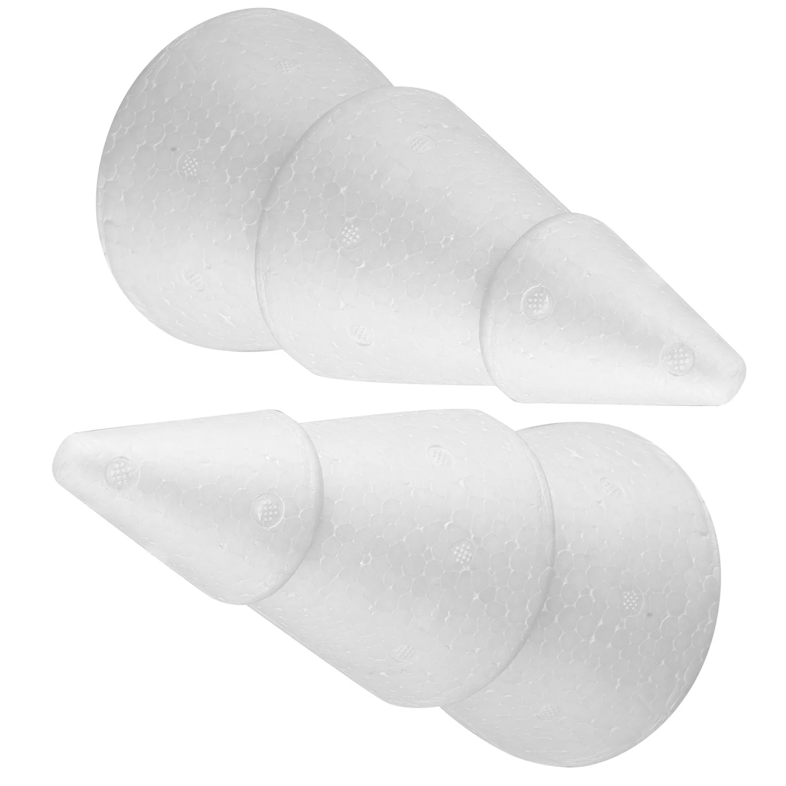 

2Pcs White Polystyrene Christmas Tree Foam Cone 20x10.5cm DIY Craft Supplies Holiday Tabletop Decor Xmas Ornament