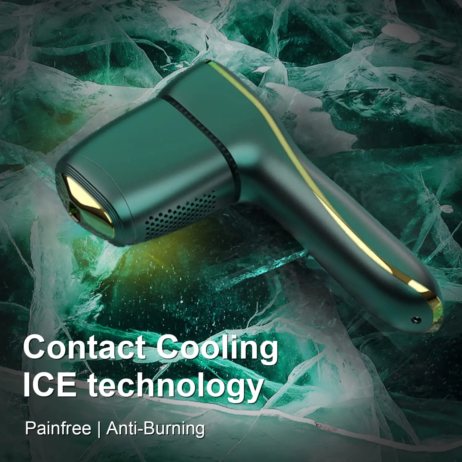 IPL Hair Removal Device Cooling Painless Technology At-Home Hair Remover Machine for Women and Men Facial Body Bikini Area Use