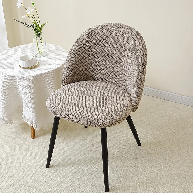 1/2 Stück Jacquard-Stuhlhussen für Esszimmer, Entenschnabel-Stuhlbezug, niedrige Rückenlehne, gebogener Sitz, Schonbezug, schmutzabweisend, für Zuhause, Bankett, Hochzeit – Detail 2