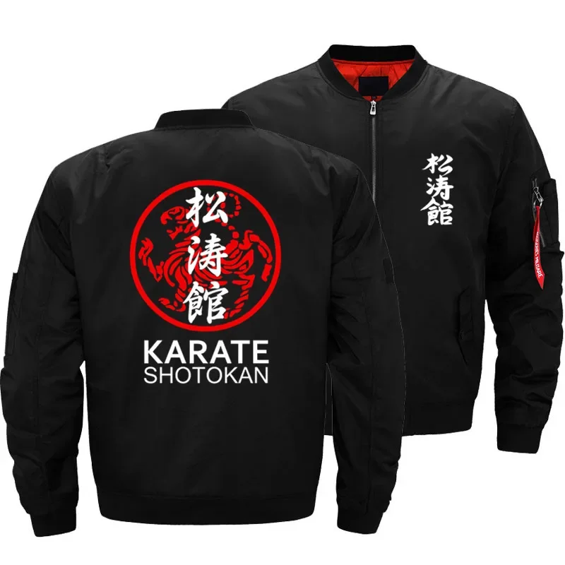 

Men's Shotokan Karate Symbol and Kanji Ma-1 Aviator Pilot Air Jacket Thick Bomber Winter Windbreaker Coats Euro Plus Size M-5XL