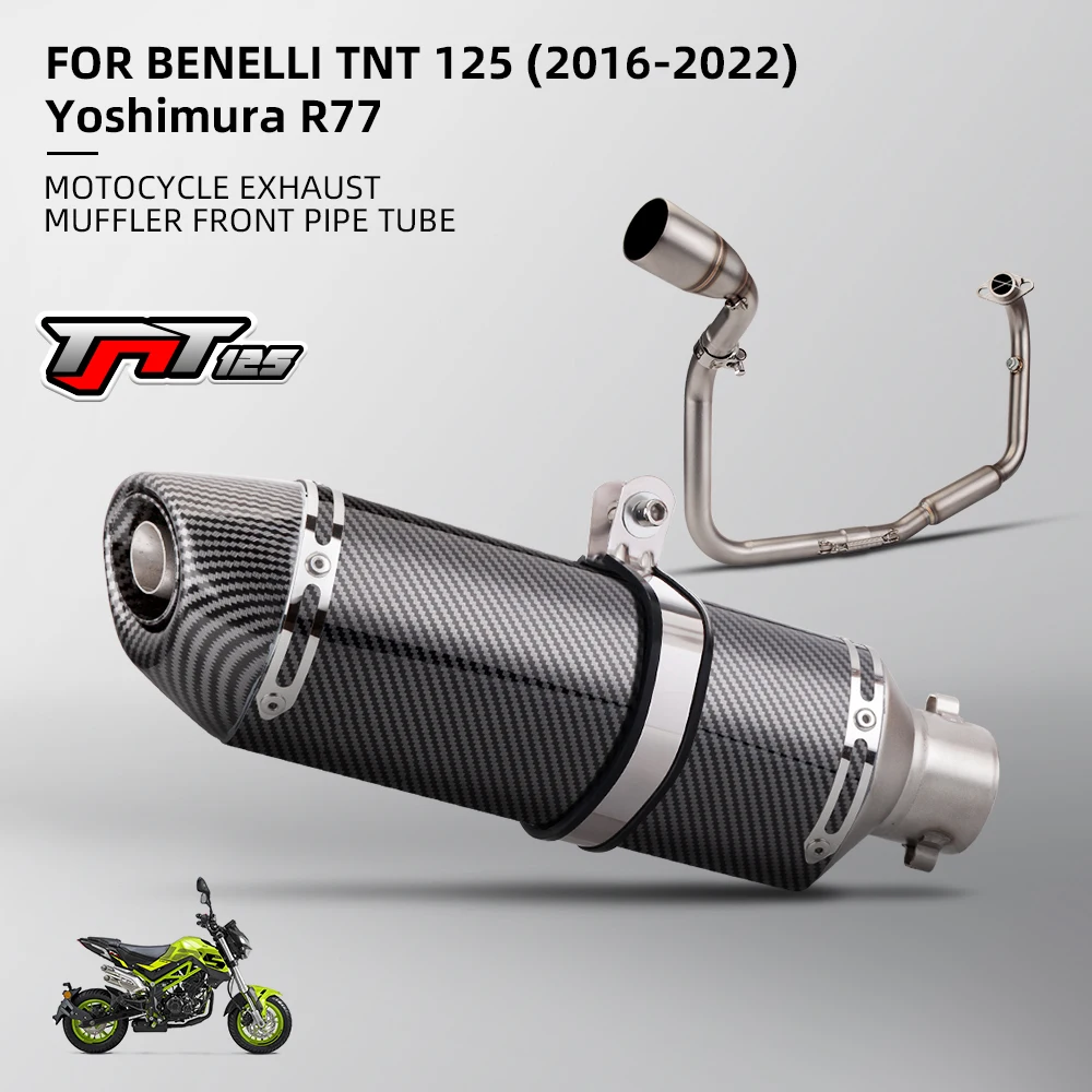 TNT125 TNT135 Full system exhaust For TNT 125 135 motorcycle exhaust R77 muffler front tube TNT135 exhaust muffler 2016-2023