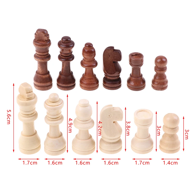 32Pcs/Set 2.2 Inch Wooden Chess Pieces International Word Chess Game Chess Piece Entertainment Accessories