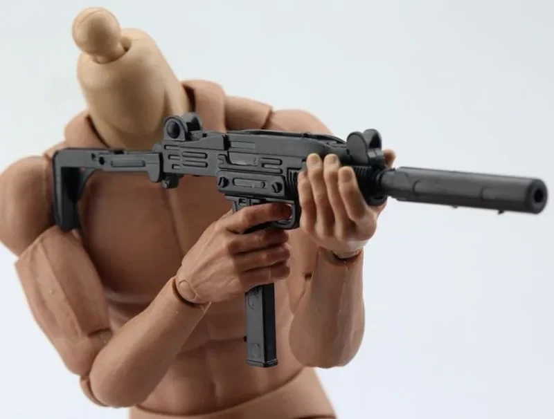 1/6 스케일 MP40 UZI MP5 MP7 MP5SD5 HK53 MK18 기관단총 플라스틱 조립 총기 4D 퍼즐 모델 미니 장난감