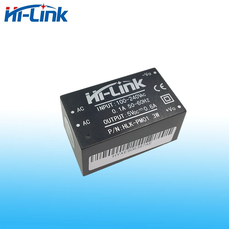 Hi-Link Free Shipping 10pcs/lot Hot Sale 3W 5V 0.6A AC DC Power Supply HLK-PM01 Isolated Module Smart Home High Efficiency