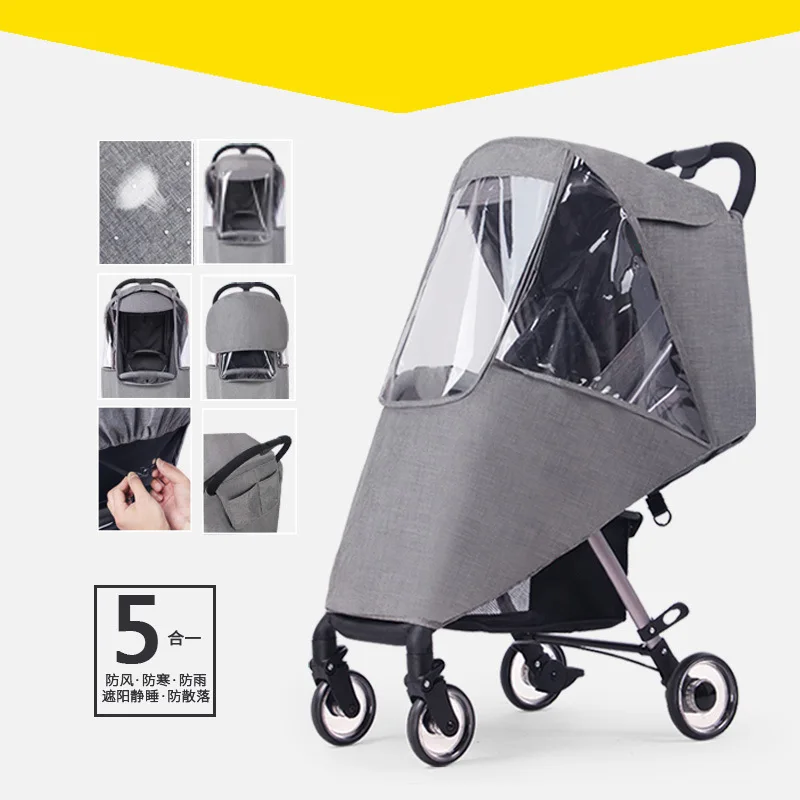 Universal stroller rain cover children's cart rain cover baby umbrella car windshield warm cover winter stroller raincoat
