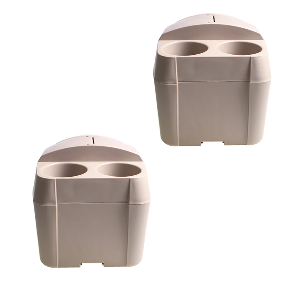 

Vehicle-Mounted Leakproof Portable Trash Can Cup Holder Car Garbage Storage For Travel Beige Durable Compact Foldable