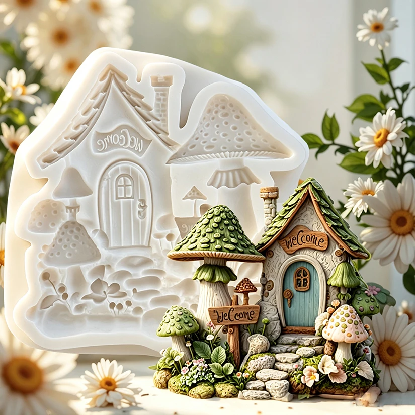 Pilzhaus Silikonform Sugarcraft Schokolade Cupcake Backform Fondant Kuchen Dekorieren Werkzeuge