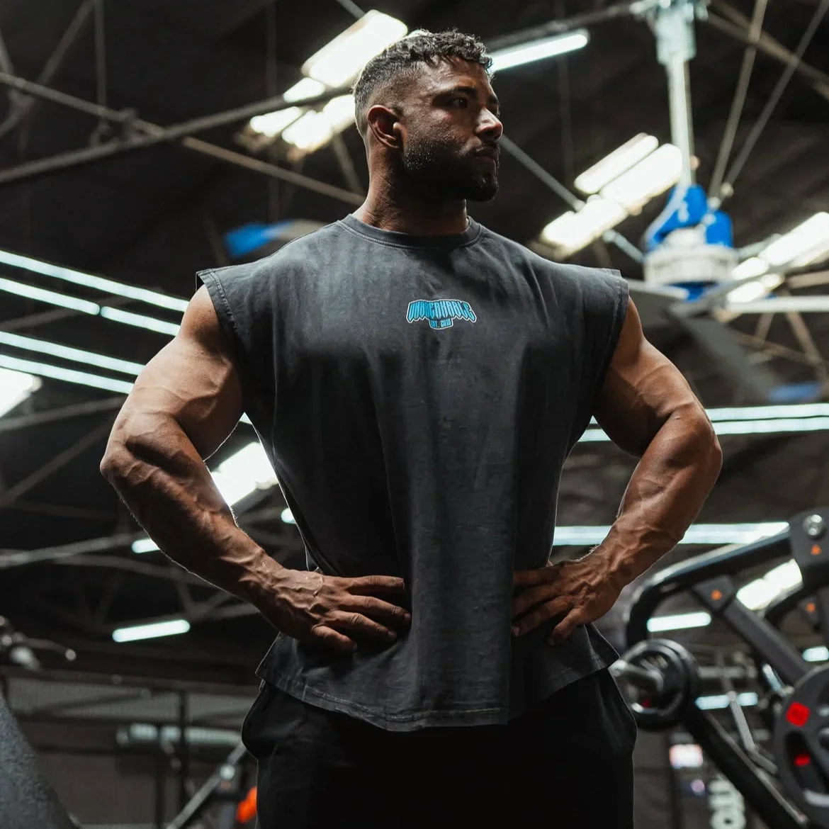 AGONGYM Muscle Guys Brand Bodybuilding Washed Mens Singlet Gyms Stringer Tank Top Men Fitness Vest Cotton Sleeveless Shirts