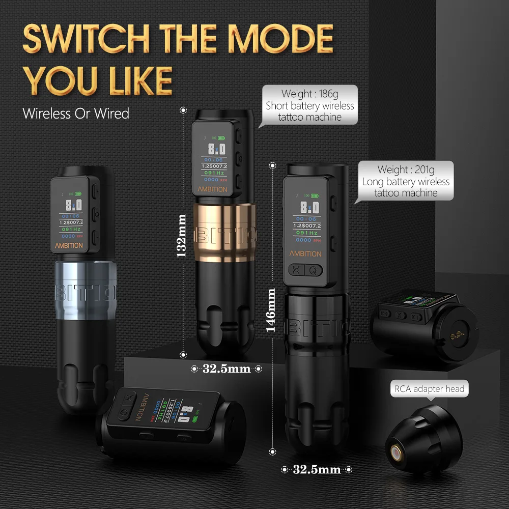 Ambition Soldier Max Wireless Tattoo Machine Pen Coreless Motor