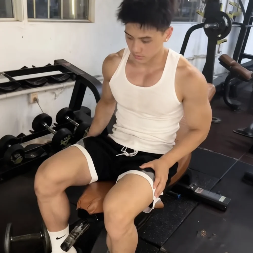 Slim Fit Mens Ice Silk Tank Top Summer Sport Vest Sleeveless Shirt Ribbed Fitness Breathable Gym Training Muscle Undershirt