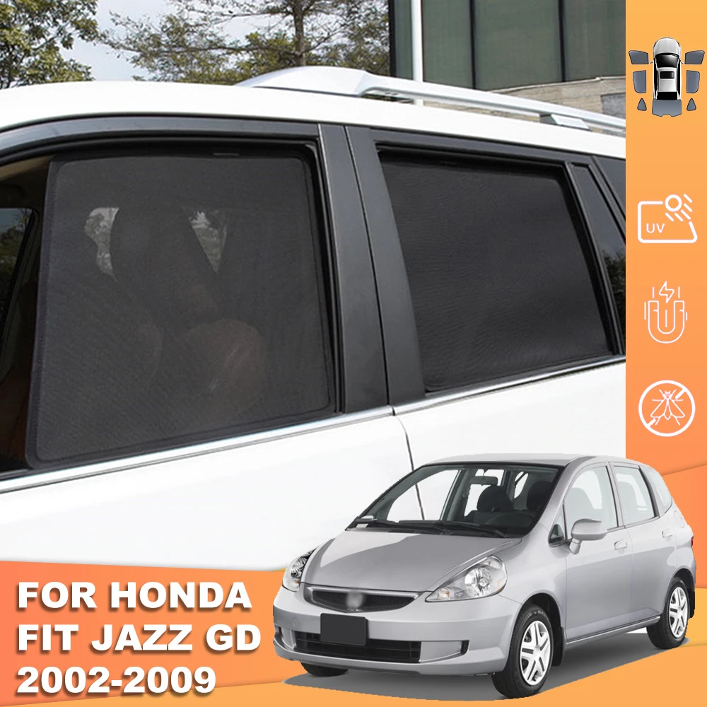 

For Honda JAZZ GD 2001-2008 Fit Car Sunshade Shield Magnetic Front Windshield Frame Curtain Rear Side Window Sun Shade Visor