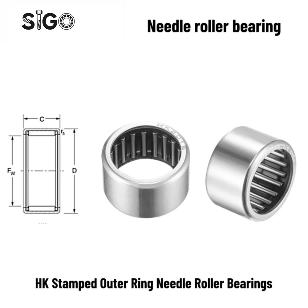 5PCS  HK Inner Diameter 3 4 5 6 7 8 9 10 12 13 14 15 16 Series Miniature Needle Roller Bearings Without Inner Ring