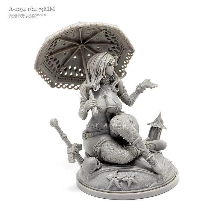 Kits de modèles en résine 75mm, figurine beauté incolore et auto-assemblée A-1294