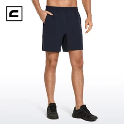 CRZ YOGA Men's 2 in 1 Running Shorts with Liner - 7'' Quick Dry Workout Sports Athletic Shorts with Pockets