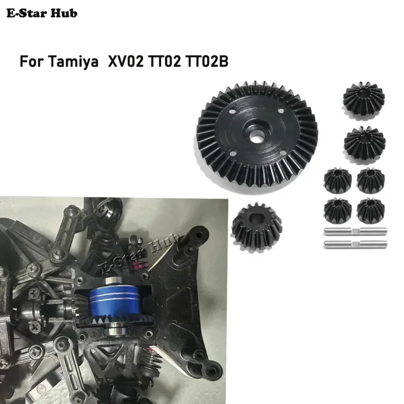 45 # Steel Metal Differential Ring Gear Output Gears Set for Tamiya TT02 TT02B XV02 1/10 RC Car Upgrade Parts Accessories