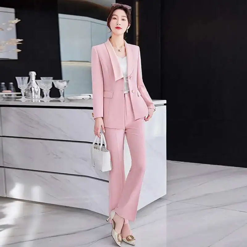 Formal Pantsuits for Women Business Office Work Wear Blazers Professional Career Interview Outfits Trousers Set Autumn Winter