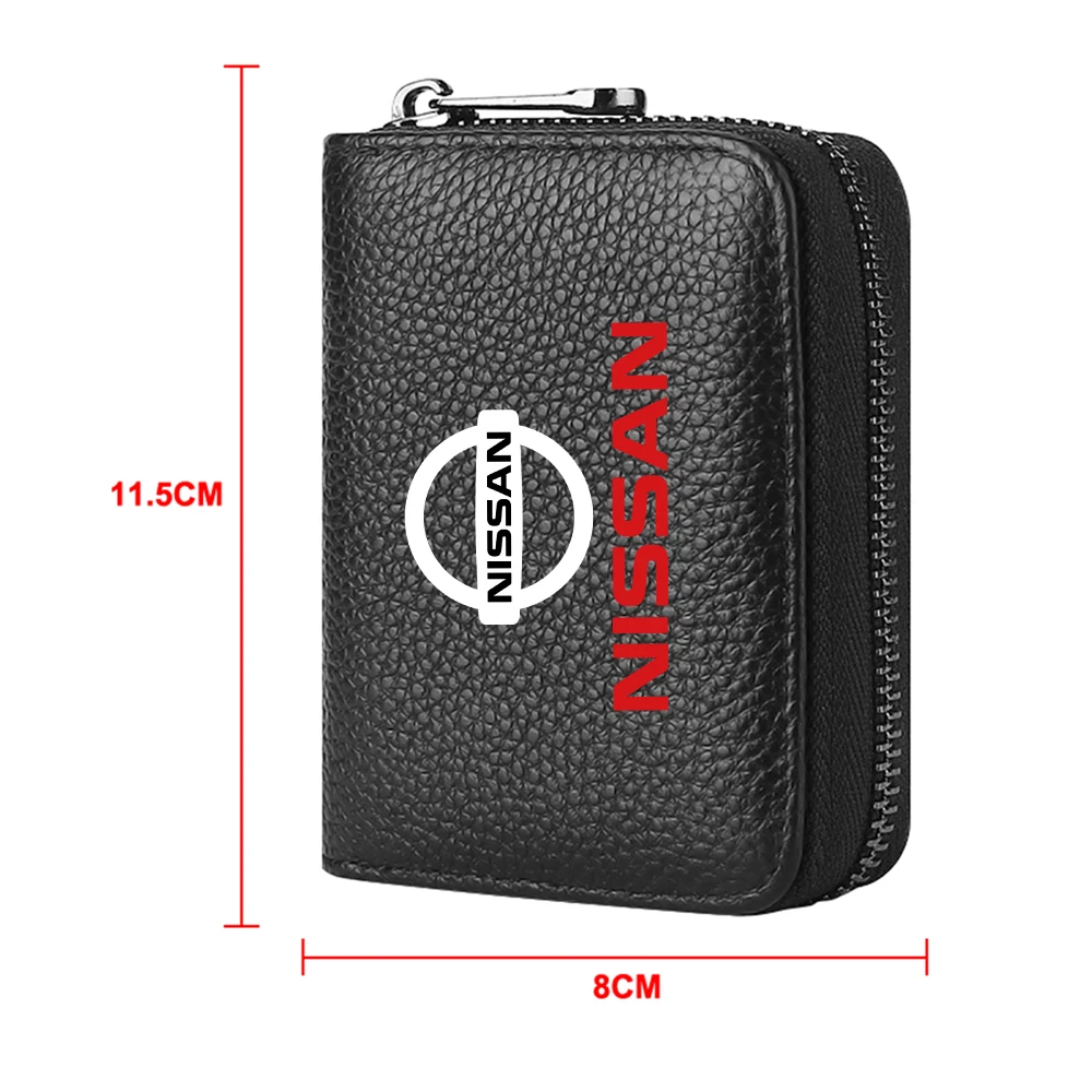 Car Wallet Driver license Credit Card Storage Bag For Nissan Nismo Qashqai J11 Juke Micra X Trail Leaf Sentra Car Accessories