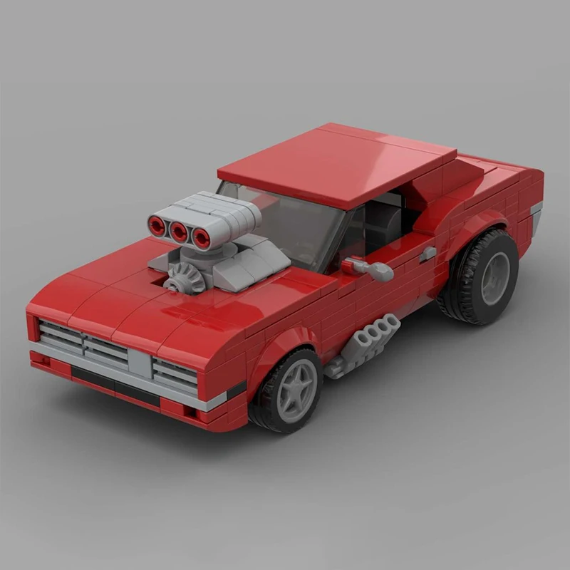 ตัวต่อ MOC Pixar Cars Snotrod Dodge Challenger RT 1970 City Champions รถซูเปอร์คาร์ 351 ชิ้น ของเล่นเสริมพัฒนาการ
