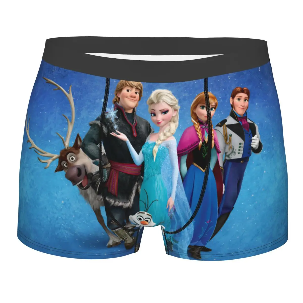 

Custom Elsa Frozen Underwear Men Printed Anime Boxer Briefs Shorts Panties Breathable Underpants
