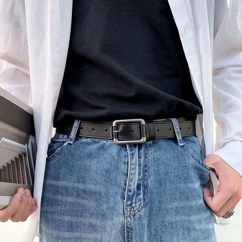 Trendy Young People Belt Hong Kong Style Cool Male Student Korean Version Versatile Simple Pants Belt Female Korean Personality