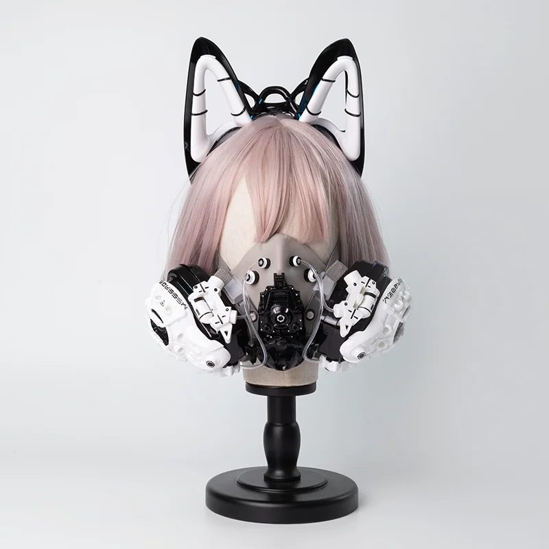 PUNK Earphone Technological functional Headphone Cosplay Props Punk Headset Mask earphone mechanical beast illuminated Ears