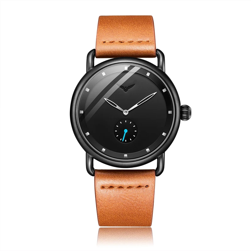 Men's Simple Waterproof Leather Quartz Watch